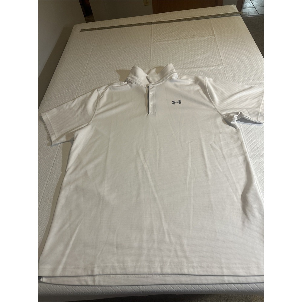 Under Armour‎ Tech Polo Shirt Mens 2XLT Tall Long White  Loose Fit Heat Gear